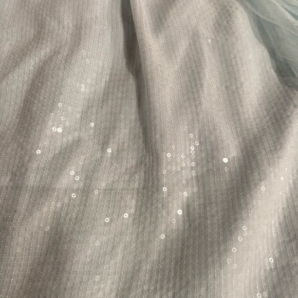 ARIZONA JEANS CO Fully Lined Tulle Maxi Shimmery Sequins Blue Silver TuTu Skirt - Picture 9 of 10